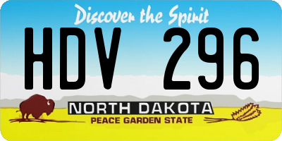 ND license plate HDV296