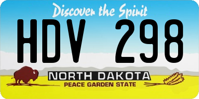ND license plate HDV298
