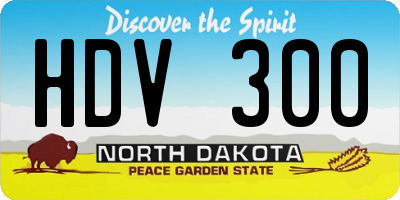 ND license plate HDV300
