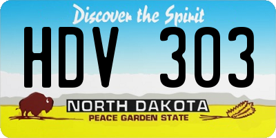ND license plate HDV303