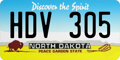 ND license plate HDV305