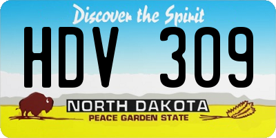 ND license plate HDV309