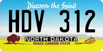 ND license plate HDV312
