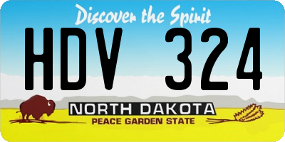 ND license plate HDV324