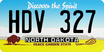 ND license plate HDV327