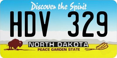 ND license plate HDV329