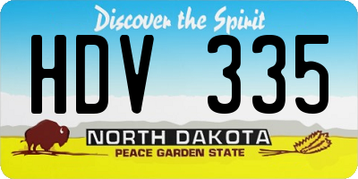 ND license plate HDV335