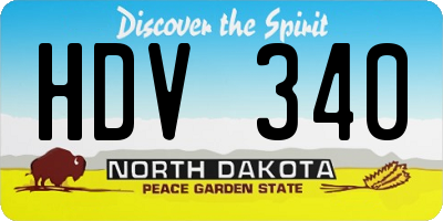 ND license plate HDV340