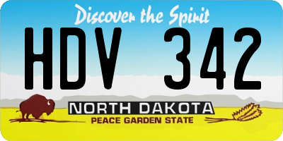 ND license plate HDV342