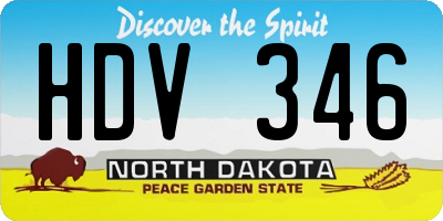 ND license plate HDV346