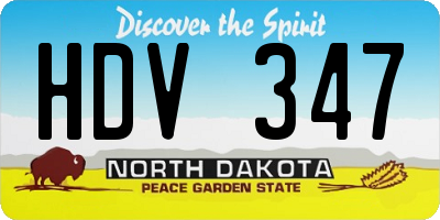 ND license plate HDV347