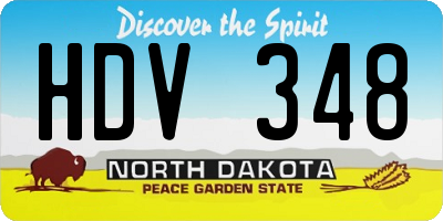 ND license plate HDV348