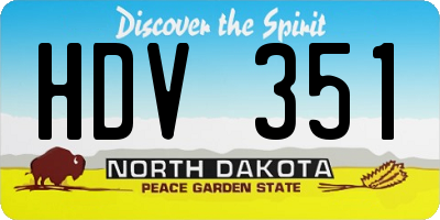 ND license plate HDV351