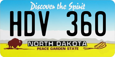 ND license plate HDV360