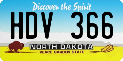 ND license plate HDV366