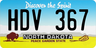 ND license plate HDV367
