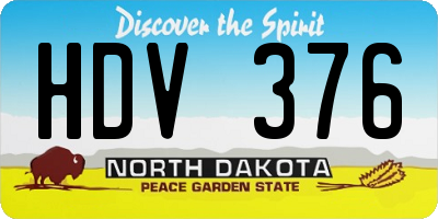 ND license plate HDV376