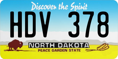 ND license plate HDV378