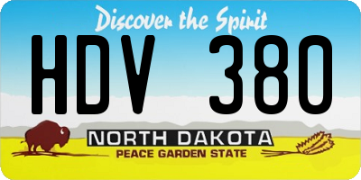 ND license plate HDV380