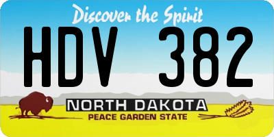 ND license plate HDV382