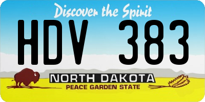 ND license plate HDV383
