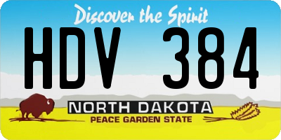 ND license plate HDV384