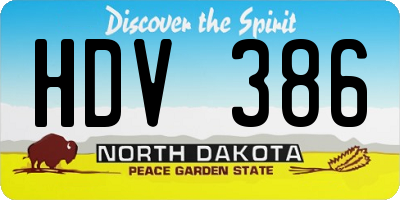 ND license plate HDV386