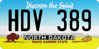 ND license plate HDV389