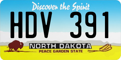 ND license plate HDV391