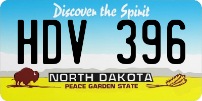 ND license plate HDV396