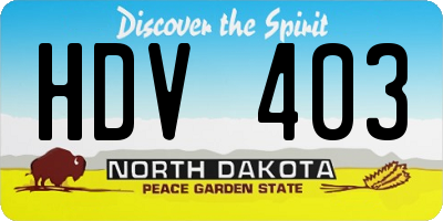 ND license plate HDV403