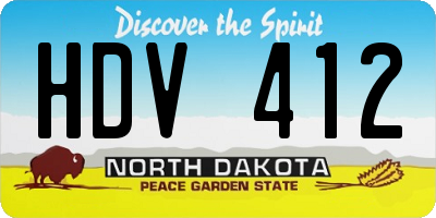 ND license plate HDV412