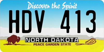 ND license plate HDV413