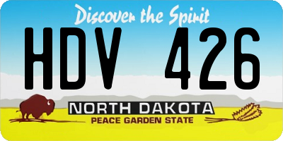 ND license plate HDV426