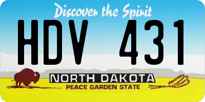 ND license plate HDV431