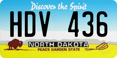 ND license plate HDV436