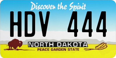 ND license plate HDV444