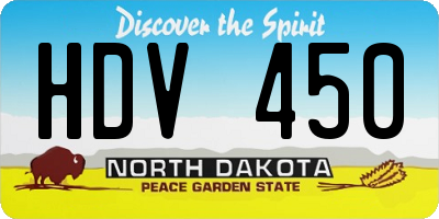 ND license plate HDV450