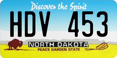 ND license plate HDV453