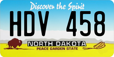 ND license plate HDV458