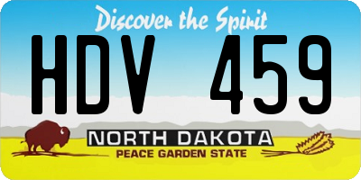 ND license plate HDV459