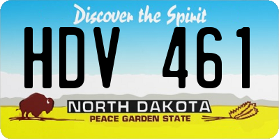 ND license plate HDV461