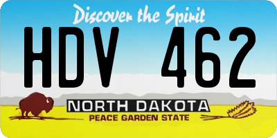ND license plate HDV462
