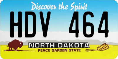 ND license plate HDV464