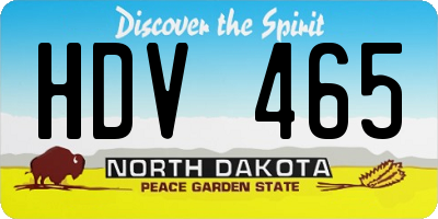 ND license plate HDV465