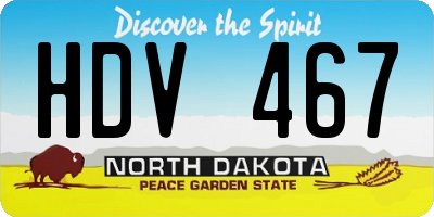 ND license plate HDV467
