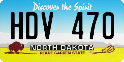 ND license plate HDV470