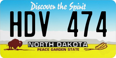 ND license plate HDV474