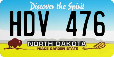 ND license plate HDV476