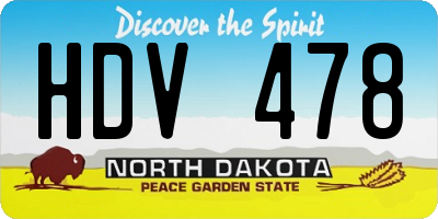 ND license plate HDV478
